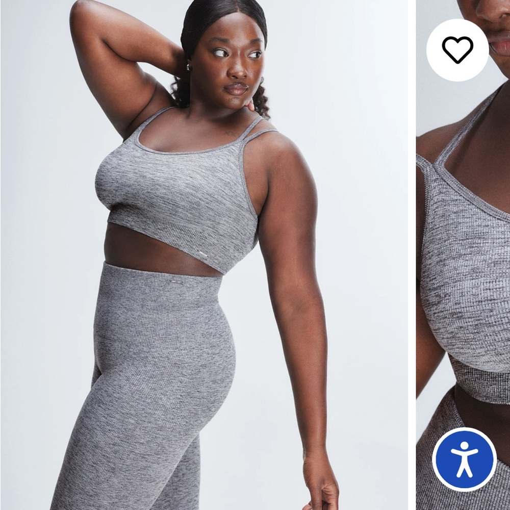 Savage X Fenty SEAMLESS RIB SPORT LOW-IMPACT BRA and legging set
